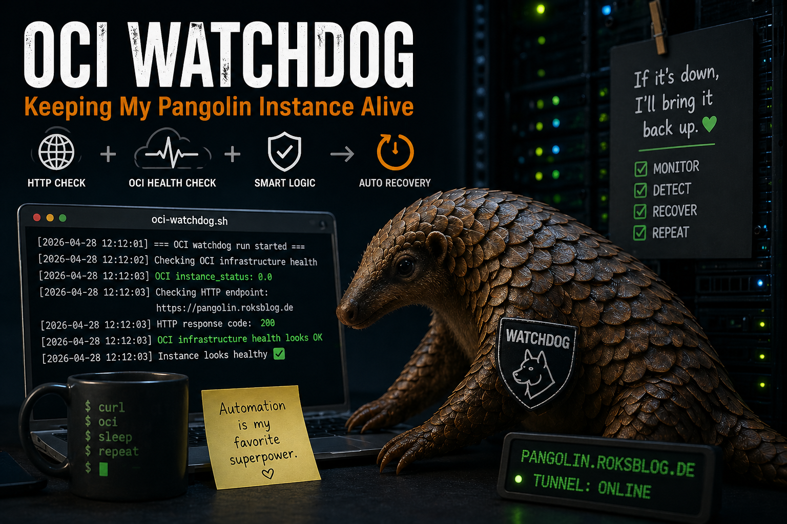🦎 Keeping My Pangolin Instance Alive on Oracle Cloud (With a Simple Watchdog)